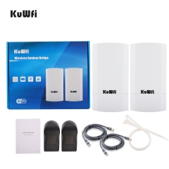 KuWFi 2-Pack 300Mbps Wireless Outdoor CPE Kit Point-to-Point wireless Bridge