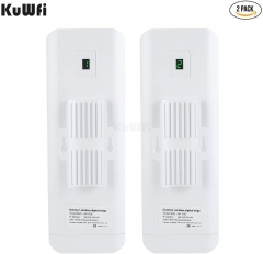 KuWFi CPE Wireless Bridge Outdoor IP65 2-Pack 14DBi 900Mbps 3KM Wi-fi Bridge ith Gigabit RJ45 port