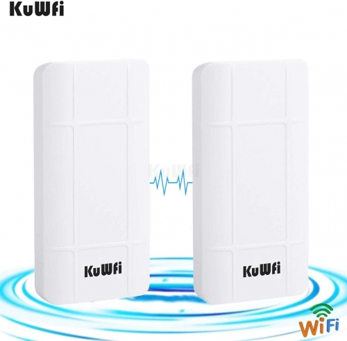 KuWFi 2-Pack CPE Wireless Bridge 2.4GHz 300Mbps 12dBi Point to Point WiFi Extender