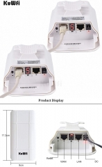 KuWFi 2-Pack CPE Wireless Bridge 2.4GHz 300Mbps 12dBi Point to Point WiFi Extender