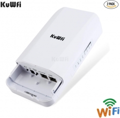 KuWFi 300Mbps CPE Wireless Bridge 14DBi 1KM point-to-point WiFi Extender Outdoor