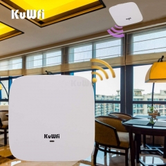 KuWFi 750Mbps Dual-Radio High Power Ceiling Wireless Access Point SNMP/CAPWAP Protocol 48V POE