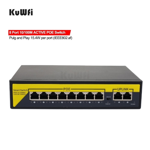 48V POE Switch 10/100/1000mbps Ethernet Switch 8Port Gigabit Switcher RJ45 Hub 8Port POE + 2Port Uplink Distance 50-100M