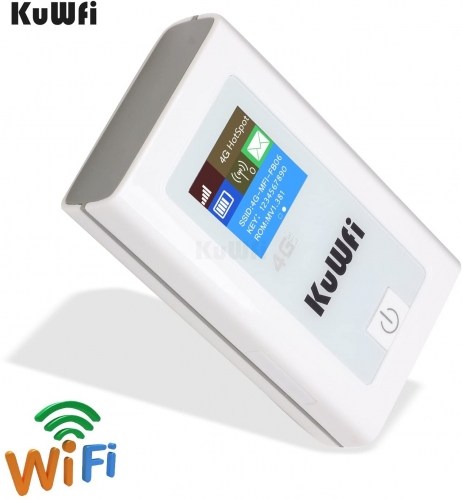 KuWFi Portable Mobile 4G LTE Hotsapot Router 5200mAH 150Mbps cat4 SIM Card Work with EU Asia