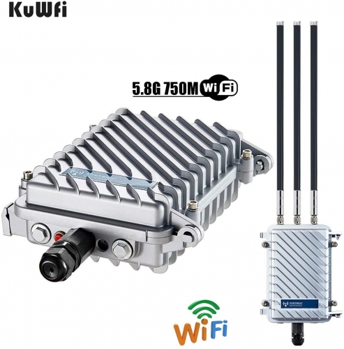 KuWFi High Power Outdoor Wireless WiFi Access Point 11AC 750Mbps Dual-Band Waterproof Access Point