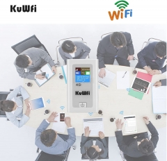 KuWFi Portable Mobile 4G LTE Hotsapot Router 5200mAH 150Mbps cat4 SIM Card Work with EU Asia