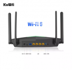 KuWFi WIFI Router WiFi6 1800Mbps Dual Band 128Users with 4 Gigabit Port