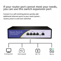 KuWFi 48V Network POE Switch 1000Mbps 6Ports Ethernet IEEE 802.3af/at Switch Suitable for IP camera/Wireless AP/CCTV