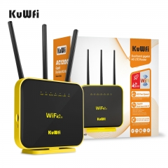 KuWFi Gigabit 4G WIFI Router Dual Band 64 User With Gigabit WAN/LAN RJ11 Port