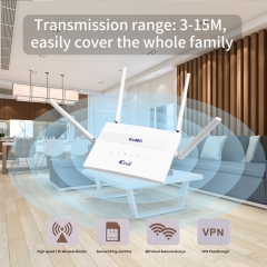 KuWFi 4G WiFi Router 300Mbps 4G Sim Card Repeater Long Range VPN 2dBi Antenna