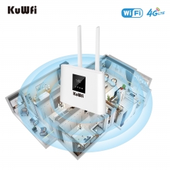 KuWFi Indoor 4G WIFI Router 150Mbps 4G SIM Unlocked with 2pcs External Antennas