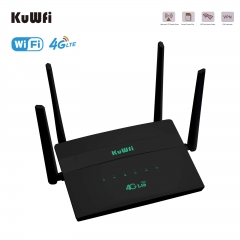 KuWFi 4G WiFi Router 300Mbps 4G Sim Card Repeater Long Range VPN 2dBi Antenna