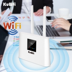 KuWFi Indoor 4G WIFI Router 150Mbps 4G SIM Unlocked with 2pcs External Antennas