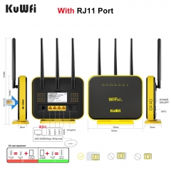 KuWFi Gigabit 4G WIFI Router Dual Band 64 User With Gigabit WAN/LAN RJ11 Port