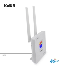 KuWfi 4G Wifi Router CAT4 150Mbps Sim Card External Antennas WAN/LAN RJ45