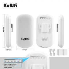 KuWFi 5.8G 450Mbps CPE Wireless Bridge Point to Point 1-2KM Outdoor WiFi Bridge