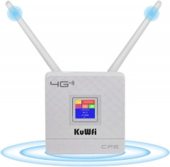 KuWfi 4G Wifi Router CAT4 150Mbps Sim Card External Antennas WAN/LAN RJ45