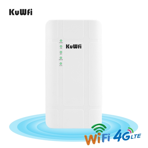 KuWFi Outdoor 4G LTE Router 300Mbps CAT4 With 24V POE Adapter For IP Camera