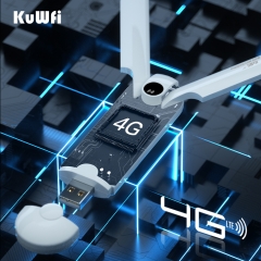 KuWFi 4G WiFi Modem Dongle Router 150Mbps Unlocked Sim Card with External Antenna for Car