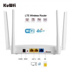 KuWFi Indoor 4G WiFi Router 300Mbps Wide Coverage with 4 External Antennas Up to 32 User