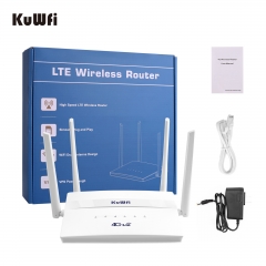 KuWFi Indoor 4G WiFi Router 300Mbps Wide Coverage with 4 External Antennas Up to 32 User