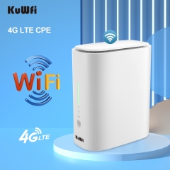 KuWFi Indoor 4G WIFI Router CAT4 150Mbps Mobile WiFi Hotspot Sim Card 32 Users RJ45