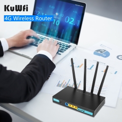 KuWFi 4G WIFI Industrial Router 300Mbps CAT4 Extender Strong Signal 32Users With Sim Card