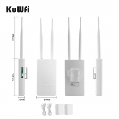 KuWFi Ip65 Wireless Access Point 24v 5dbi Poe Wifi Repeater 1200mbps Wifi Ap for Outdoor