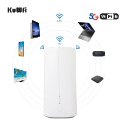 KuWFI 5G CPE Router 4G/5G SIM Card WiFi6 Dual Band NSA/SA Modem 5G Network Up to 3.0Gbps