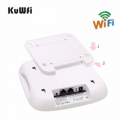 KuWFi Ceiling Mount Ap 2.4g 48v Poe Access Point 300mbps for Indoor WiFi Covering