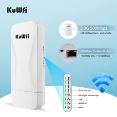 KuWFi 12dBi 5.8Ghz 900Mbps Wireless Bridge 1-5km Point to Point Wireless Bridge