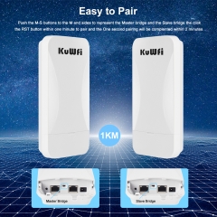 KuWFi 1-2KM Wireless bridge 2.4G 300Mbps Outdoor CPE AP/ Repeater Point to Point Wireless Bridge