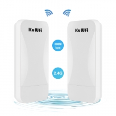 KuWFi 1-2KM Wireless bridge 2.4G 300Mbps Outdoor CPE AP/ Repeater Point to Point Wireless Bridge