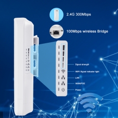 KuWFi 1-2KM Wireless bridge 2.4G 300Mbps Outdoor CPE AP/ Repeater Point to Point Wireless Bridge