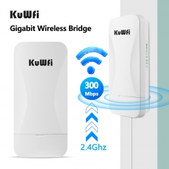 KuWFi 1-2KM Wireless bridge 2.4G 300Mbps Outdoor CPE AP/ Repeater Point to Point Wireless Bridge