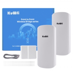 KuWFi 5.8Ghz 11ac 450Mbps 2-3km Wireless Bridge 12 Dbi Point to Point Network Bridge