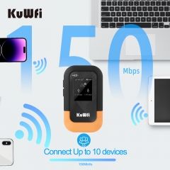 KuWF 2100mAh mobile wifi router 4g lte unlocked pocket wifi router with sim card slot