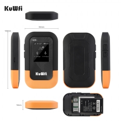 KuWF 2100mAh mobile wifi router 4g lte unlocked pocket wifi router with sim card slot