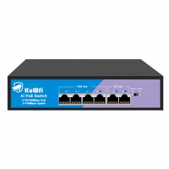 10/100Mbps 6 Port Poe Switch with 2 Uplink Network Switch for IP Camera