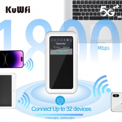 KuWFi eSim router mobile wifi router 5g 4500mah 5G NR SA NSA WiFi 6 Mobile wifi router