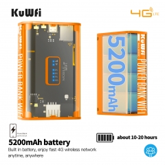 KuWFi Power bank 4g mobile router with 5200mah battery pocket wifi router 4g lte with sim card slot