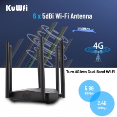 KuWFi cat6 wifi router rj11 port vpn 4g wireless router 2.4g 5g unlocked 4g modem wifi router with sim card slot