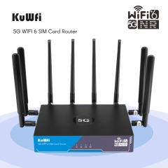 KuWFi 5g cpe router 8 antennas wifi 6 mesh wifi router 5g 3000mbps wireless 5g router with sim card slot