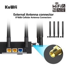 KuWFi 5g cpe router 8 antennas wifi 6 mesh wifi router 5g 3000mbps wireless 5g router with sim card slot