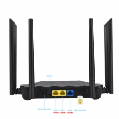 KuWFi Dual Band 4G LTE 1200M WiFi5 Wireless Router with Gigabit Ports