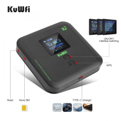 NSA/SA 2.5Gbps KuWFi 6000mAh wifi router 5g dual band 128users portable 5g wifi router with sim card slot