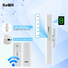 KuWFi wireless bridge 3km 5.8ghz outdoor cpe wifi antenna 900mbps ptp wireless bridge for camera