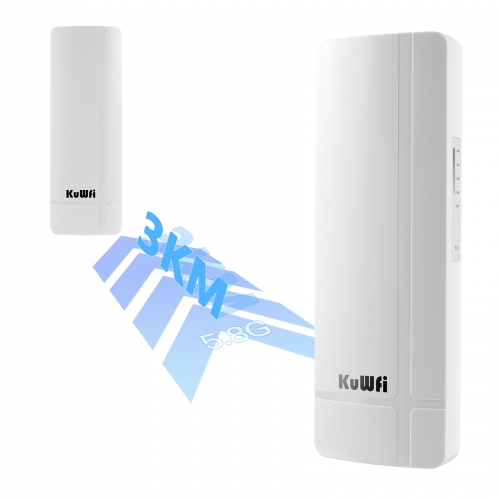 KuWFi wireless bridge 3km 5.8ghz outdoor cpe wifi antenna 900mbps ptp wireless bridge for camera